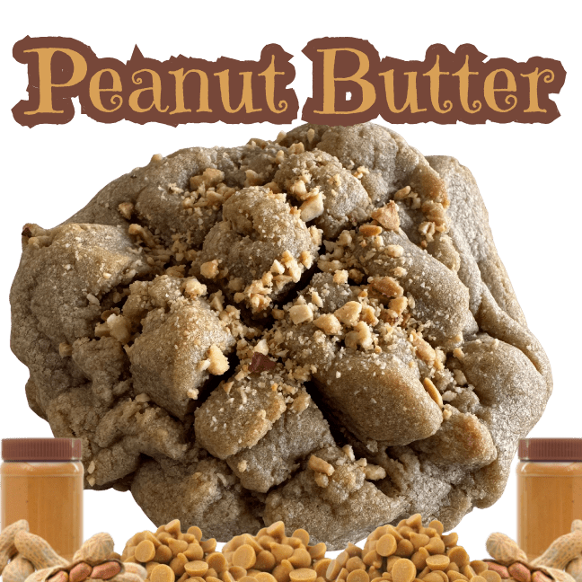Cocoa Cookie Bar's soft-baked peanut butter cookie — topped with crushed peanuts, crispy edges with a tender center, Houston TX